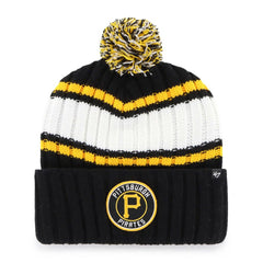 Black Pittsburgh Pirates '47 Plateau Cuffed Knit Hat with Pom