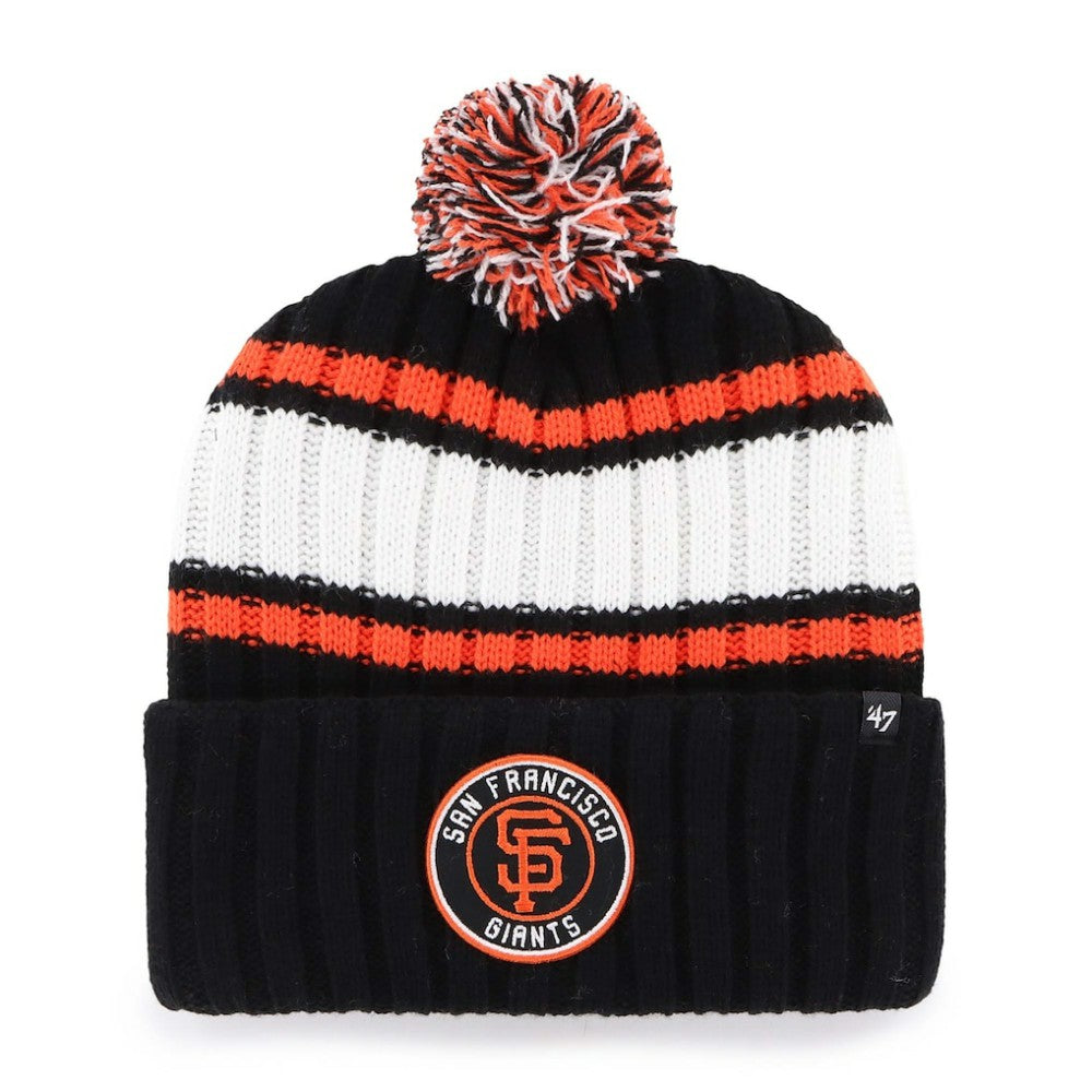 Black San Francisco Giants '47 Plateau Cuffed Knit Hat with Pom
