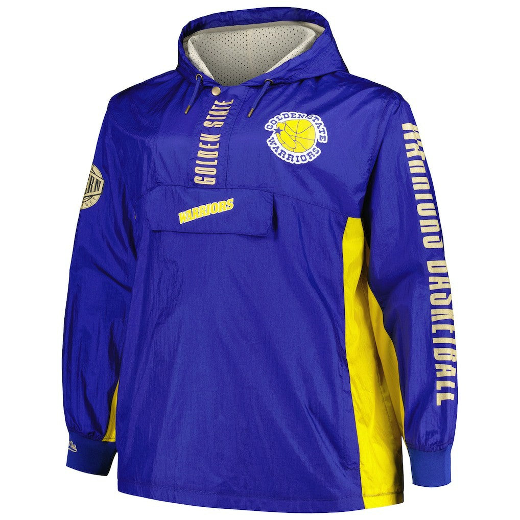 Mitchell & Ness Golden State Warriors Big & Tall Hardwood Classics Team OG 2.0 Anorak Hoodie Quarter-Zip Windbreaker Jacket sale