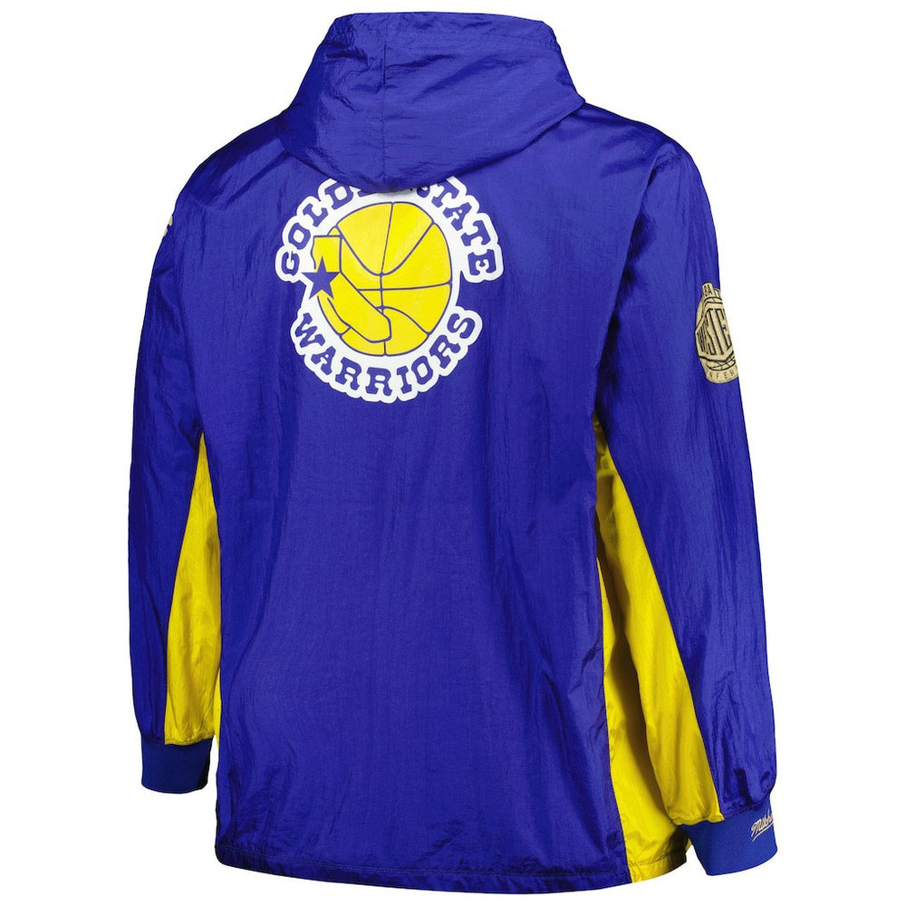 Mitchell & Ness Golden State Warriors Big & Tall Hardwood Classics Team OG 2.0 Anorak Hoodie Quarter-Zip Windbreaker Jacket sale