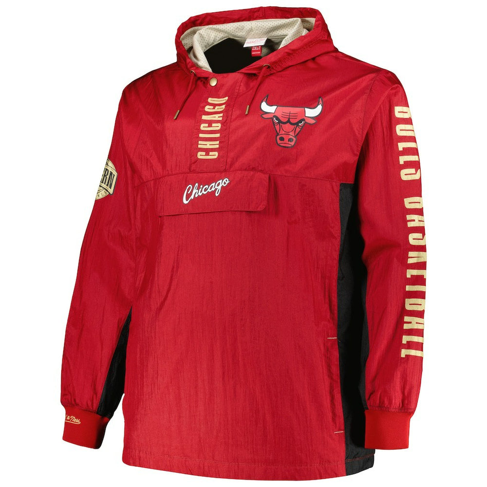 Mitchell & Ness Chicago Bulls Big & Tall Hardwood Classics Team OG 2.0 Anorak Hoodie Quarter-Zip Windbreaker Jacket