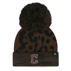 Brown Cleveland Guardians '47 Women's Rosette Cuffed Knit Hat with Pom