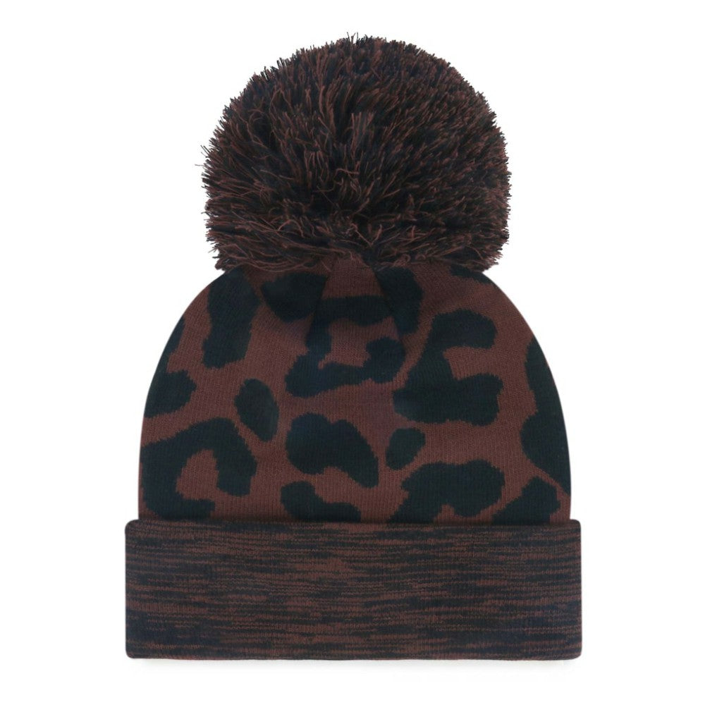 Brown Texas Rangers '47 Women's Rosette Cuffed Knit Hat with Pom