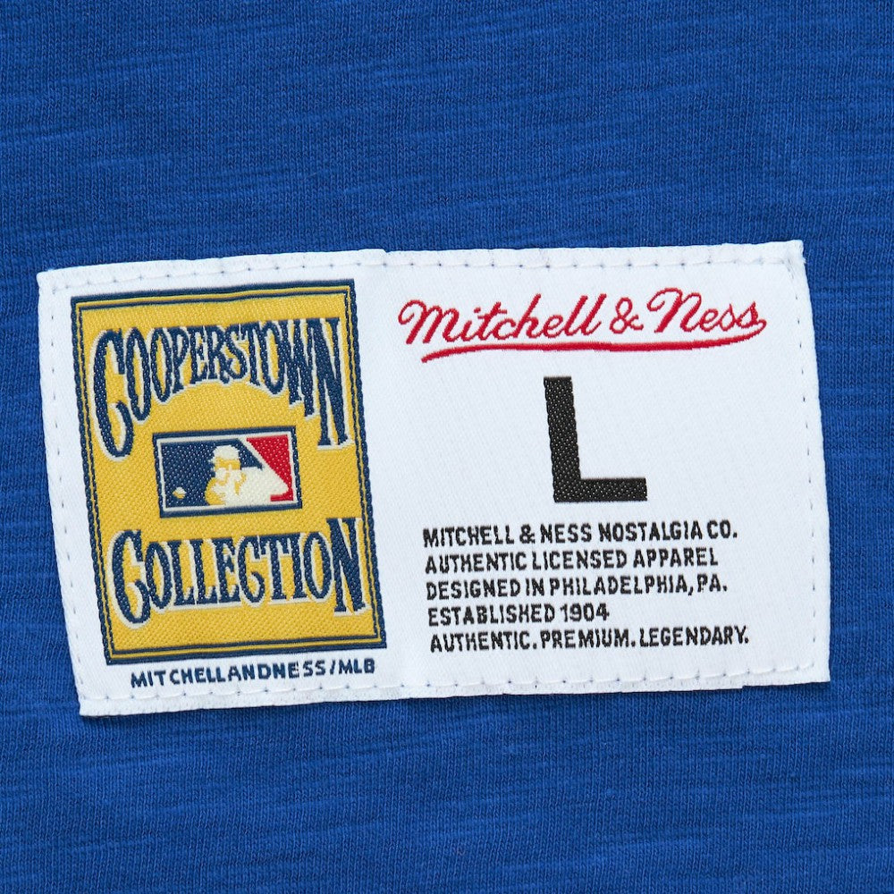 Royal Atlanta Braves Mitchell & Ness Cooperstown Collection Legendary Raglan Slub Henley 3/4-Sleeve T-Shirt