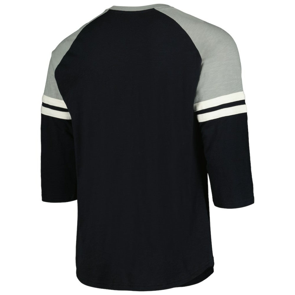 Black Chicago White Sox Mitchell & Ness Cooperstown Collection Legendary Raglan Slub Henley 3/4-Sleeve T-Shirt