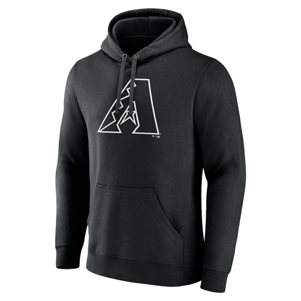 Black Arizona Diamondbacks Monochrome Personalized Name & Number Pullover Hoodie