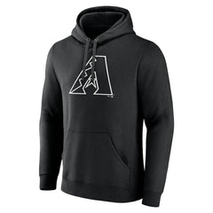 Black Arizona Diamondbacks Monochrome Personalized Name & Number Pullover Hoodie