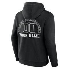 Black Arizona Diamondbacks Monochrome Personalized Name & Number Pullover Hoodie