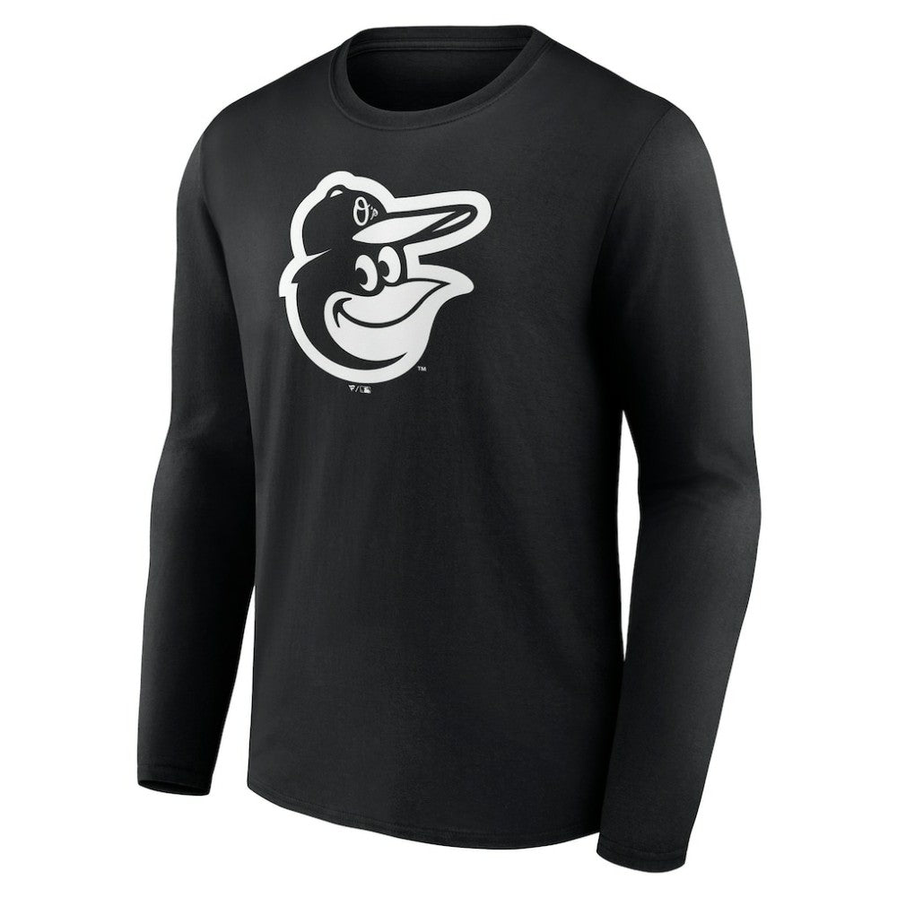 Black Baltimore Orioles Monochrome Personalized Name & Number Long Sleeve T-Shirt