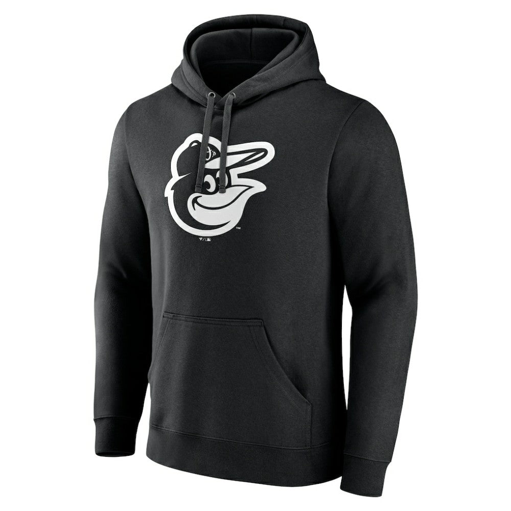 Black Baltimore Orioles Monochrome Personalized Name & Number Pullover Hoodie