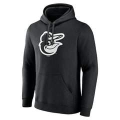 Black Baltimore Orioles Monochrome Personalized Name & Number Pullover Hoodie