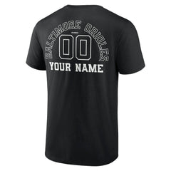Black Baltimore Orioles Monochrome Personalized Name & Number T-Shirt