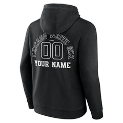 Black Chicago White Sox Monochrome Personalized Name & Number Pullover Hoodie