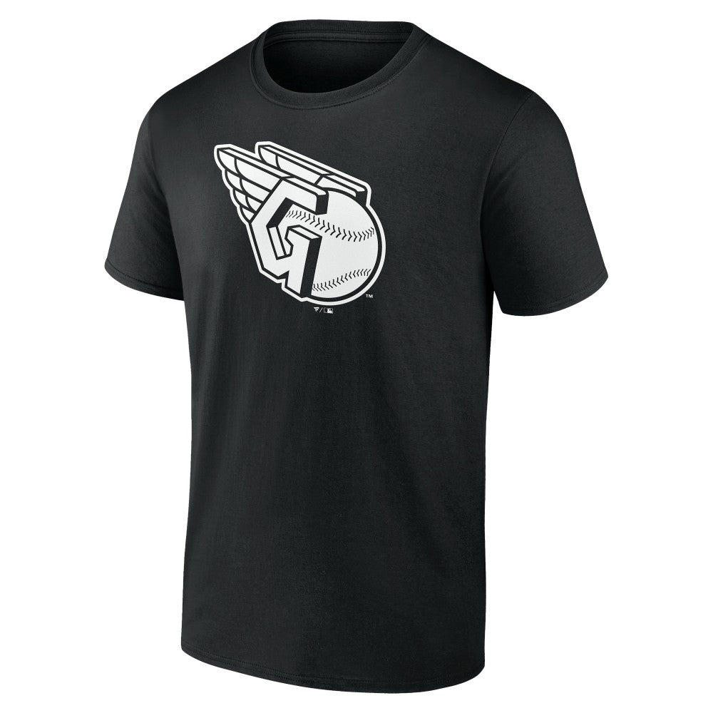 Black Cleveland Guardians Monochrome Personalized Name & Number T-Shirt