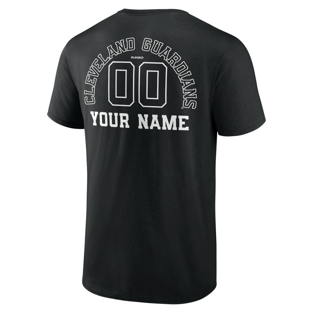 Black Cleveland Guardians Monochrome Personalized Name & Number T-Shirt