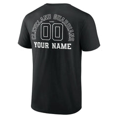 Black Cleveland Guardians Monochrome Personalized Name & Number T-Shirt
