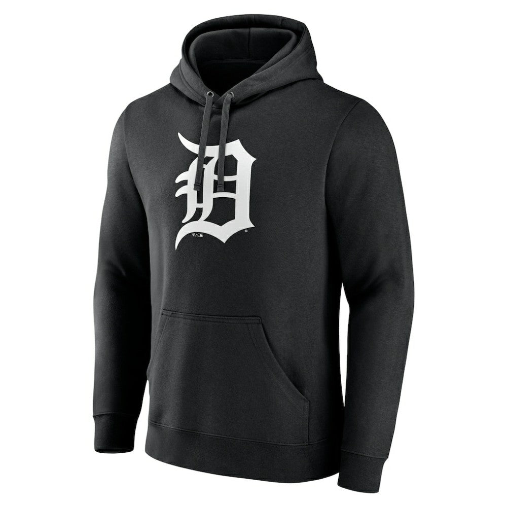 Black Detroit Tigers Monochrome Personalized Name & Number Pullover Hoodie