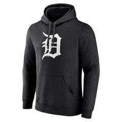 Black Detroit Tigers Monochrome Personalized Name & Number Pullover Hoodie