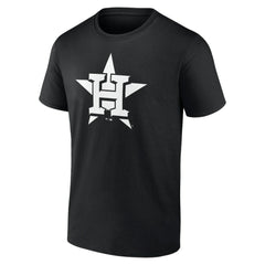 Black Houston Astros Monochrome Personalized Name & Number T-Shirt
