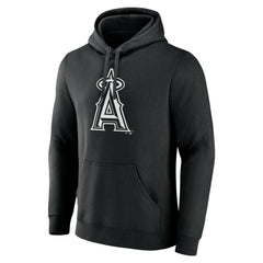 Black Los Angeles Angels Monochrome Personalized Name & Number Pullover Hoodie