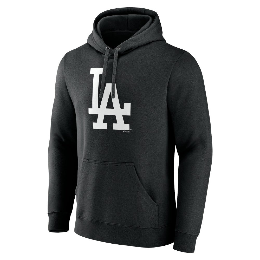 Black Los Angeles Dodgers Monochrome Personalized Name & Number Pullover Hoodie