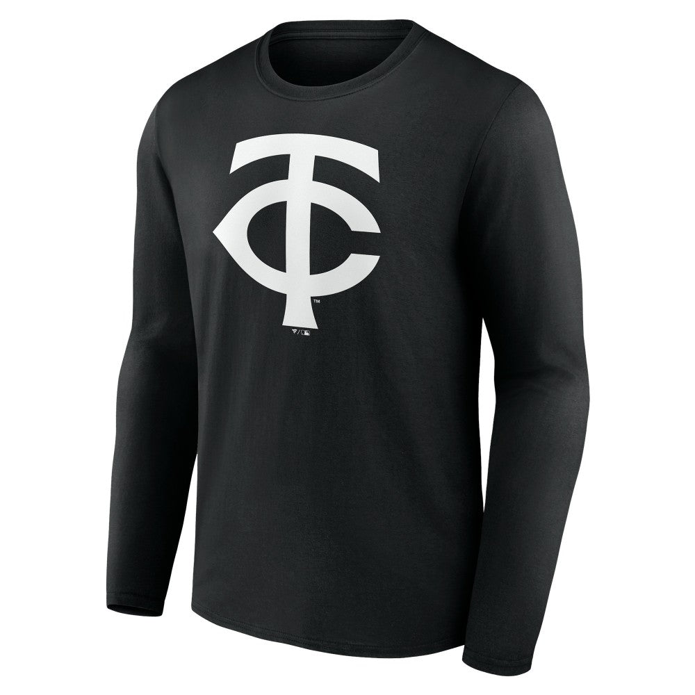 Black Minnesota Twins Monochrome Personalized Name & Number Long Sleeve T-Shirt