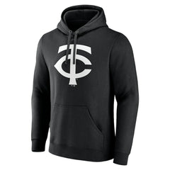 Black Minnesota Twins Monochrome Personalized Name & Number Pullover Hoodie
