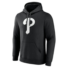 Black Philadelphia Phillies Monochrome Personalized Name & Number Pullover Hoodie
