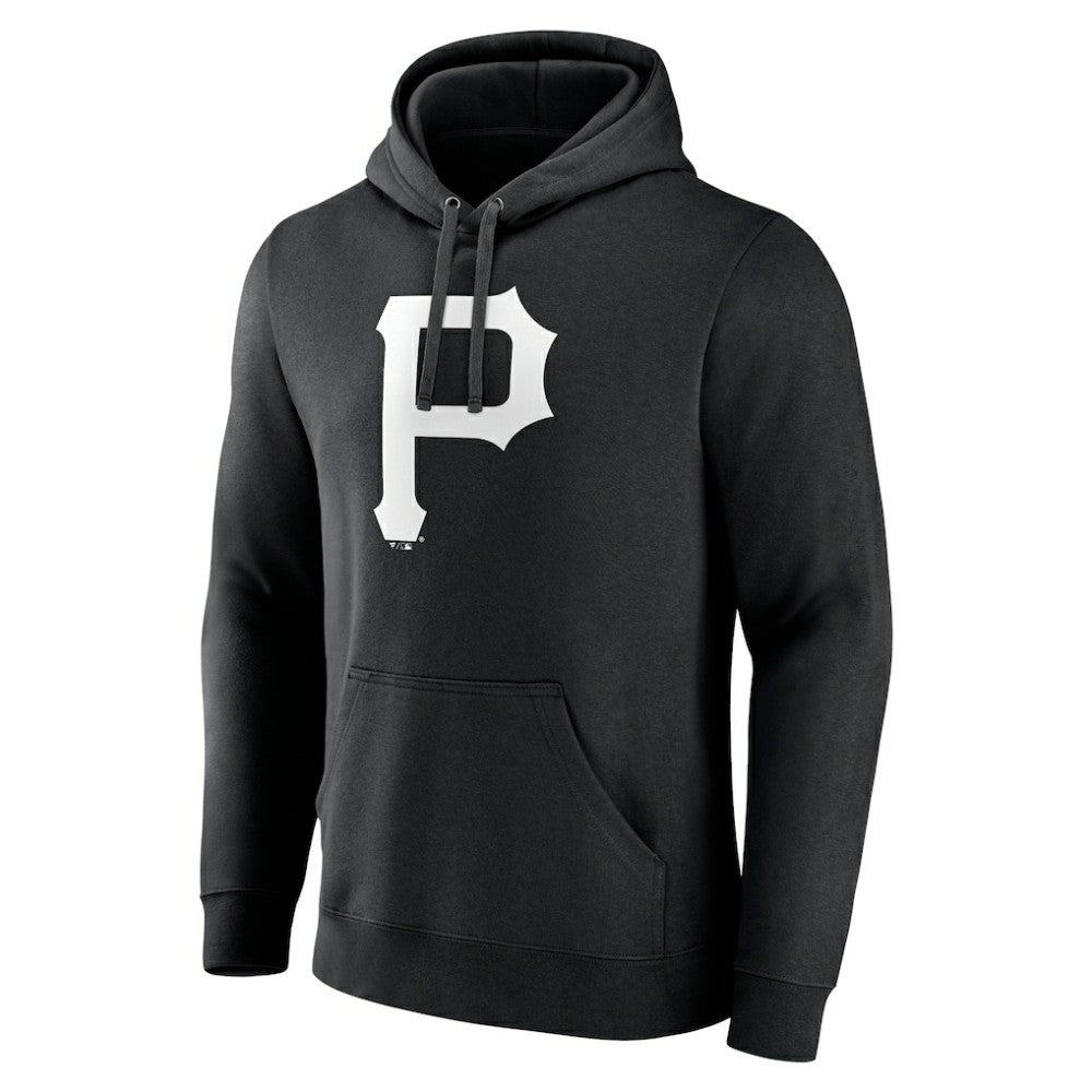 Black Pittsburgh Pirates Monochrome Personalized Name & Number Pullover Hoodie
