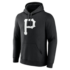 Black Pittsburgh Pirates Monochrome Personalized Name & Number Pullover Hoodie