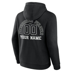 Black Pittsburgh Pirates Monochrome Personalized Name & Number Pullover Hoodie