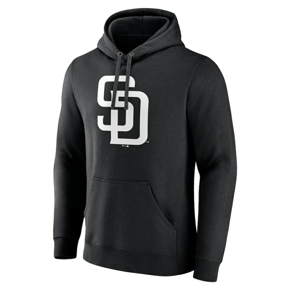 Black San Diego Padres Monochrome Personalized Name & Number Pullover Hoodie