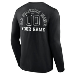 Black San Francisco Giants Monochrome Personalized Name & Number Long Sleeve T-Shirt
