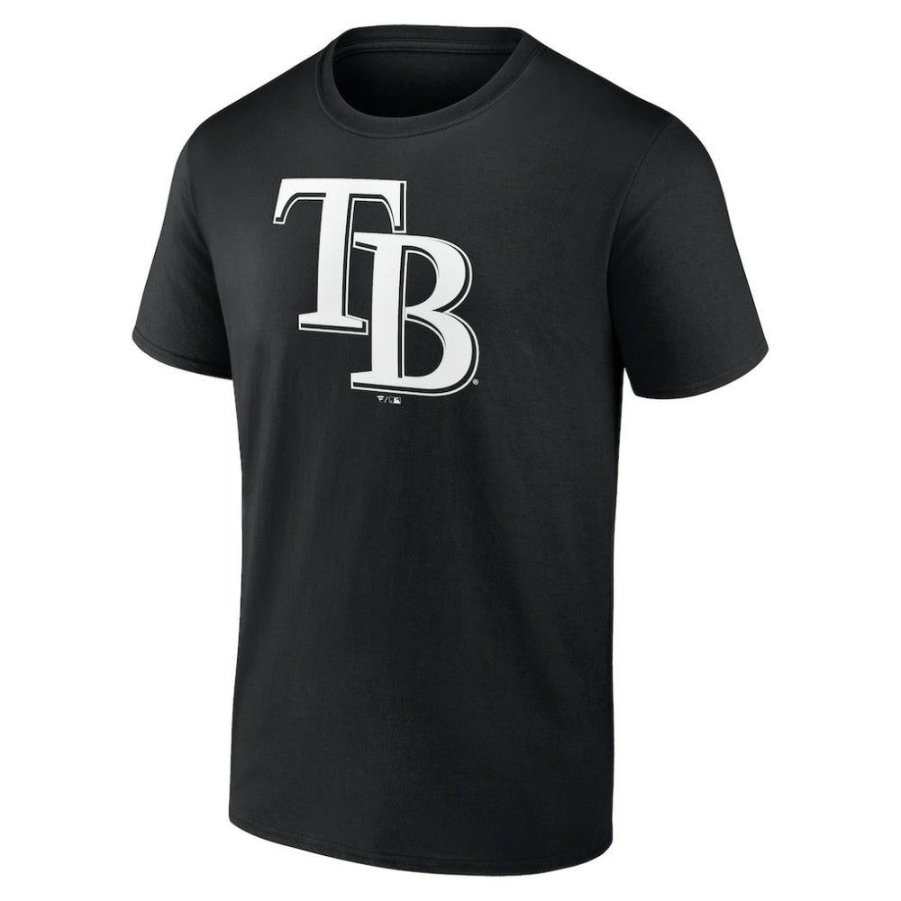 Black Tampa Bay Rays Monochrome Personalized Name & Number T-Shirt