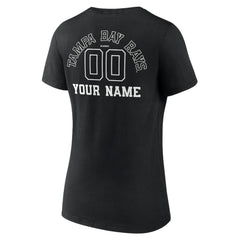 Black Tampa Bay Rays Women's Monochrome Personalized Name & Number V-Neck T-Shirt