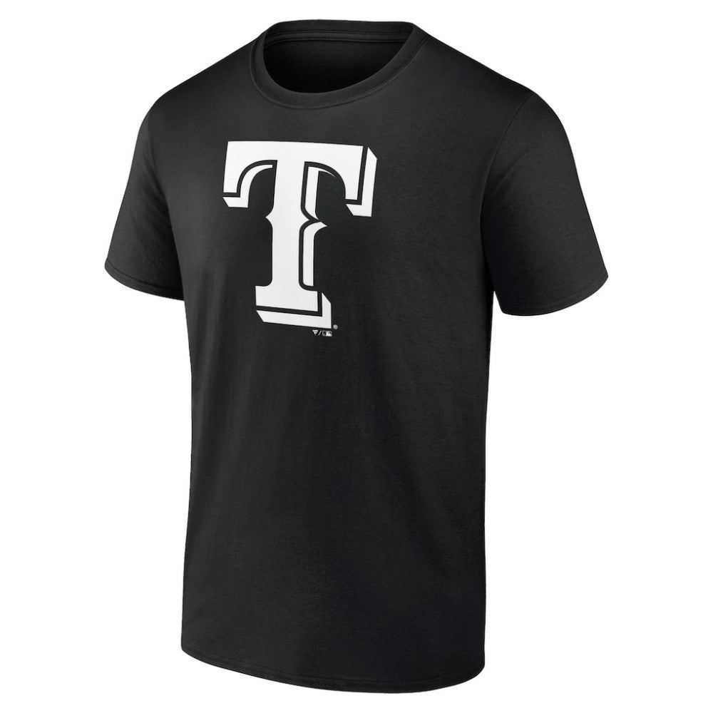 Black Texas Rangers Monochrome Personalized Name & Number T-Shirt