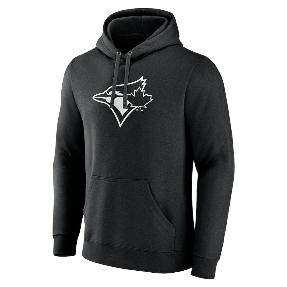 Black Toronto Blue Jays Monochrome Personalized Name & Number Pullover Hoodie