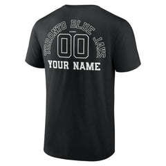 Black Toronto Blue Jays Monochrome Personalized Name & Number T-Shirt