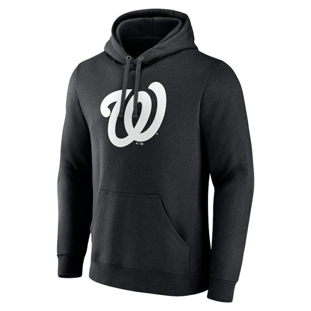 Black Washington Nationals Monochrome Personalized Name & Number Pullover Hoodie