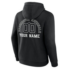 Black Washington Nationals Monochrome Personalized Name & Number Pullover Hoodie