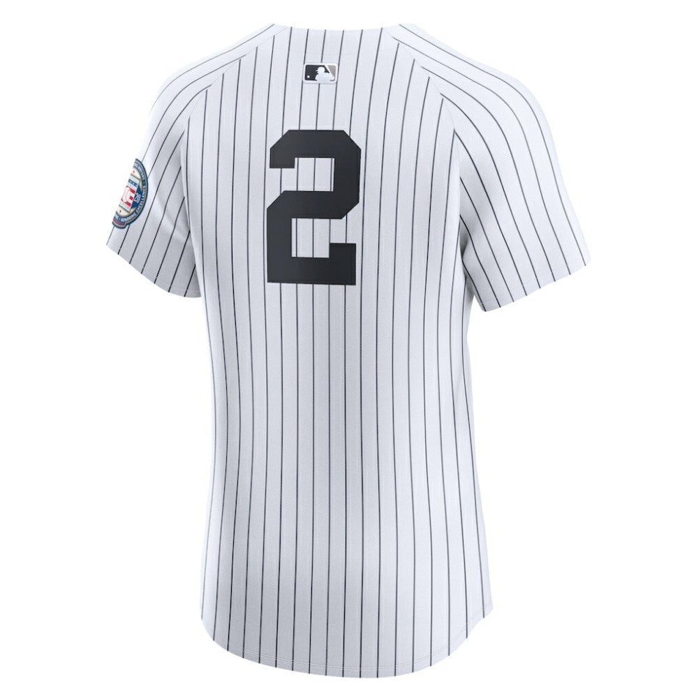 White Derek Jeter New York Yankees Nike Home 2020 Hall of Fame Induction Patch Elite Player Jersey