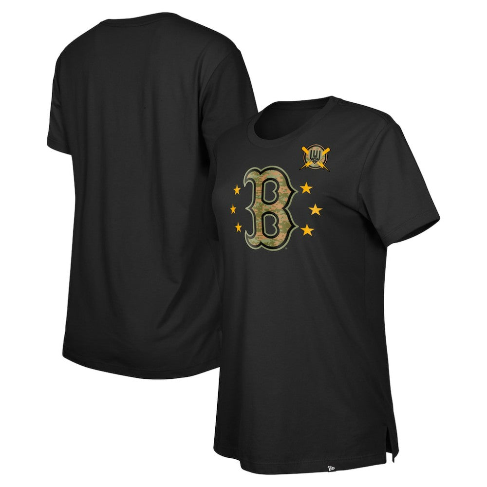 Black Boston Red Sox New Era Women's Armed Forces Day T-Shirt