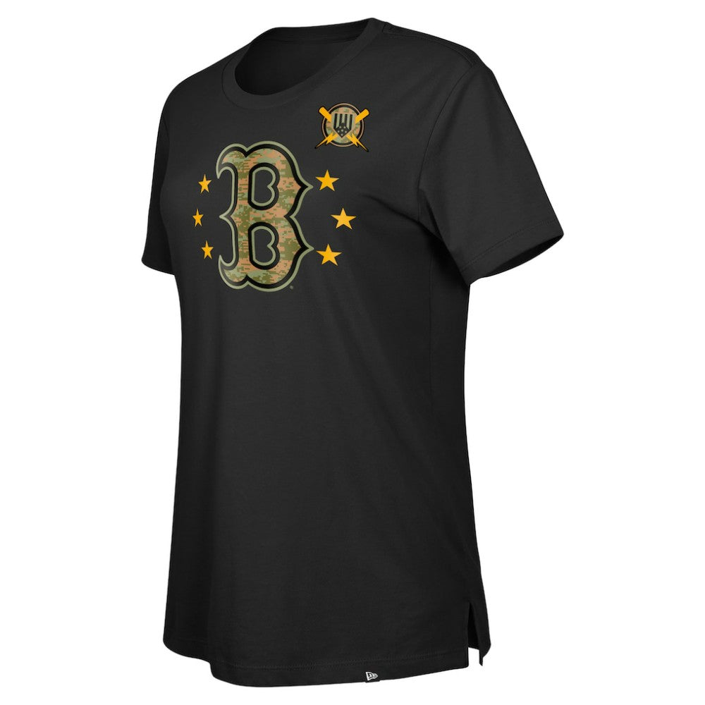 Black Boston Red Sox New Era Women's Armed Forces Day T-Shirt
