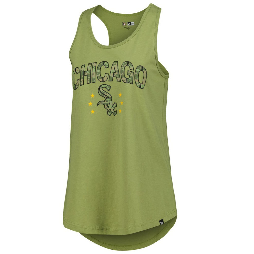 Olive Chicago White Sox New Era Women's Armed Forces Day Tank Top