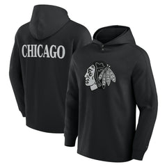 NHL Chicago Blackhawks Fanatics Elements Blaze Tri-Blend Long Sleeve Hoodie T-Shirt