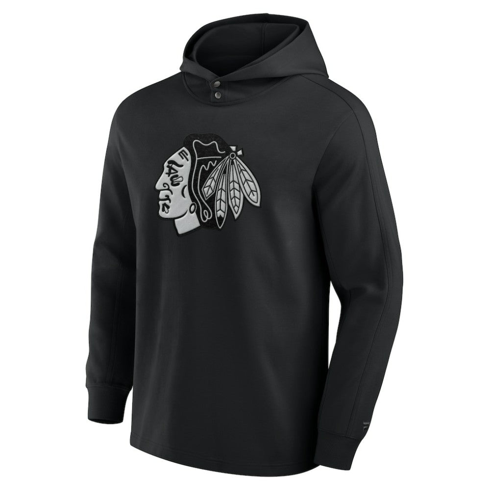 NHL Chicago Blackhawks Fanatics Elements Blaze Tri-Blend Long Sleeve Hoodie T-Shirt