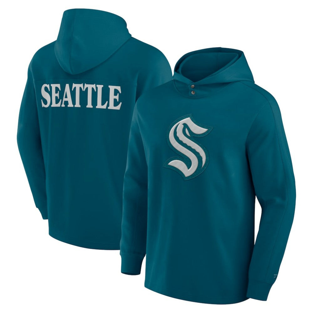 NHL Seattle Kraken Fanatics Elements Blaze Tri-Blend Long Sleeve Hoodie T-Shirt
