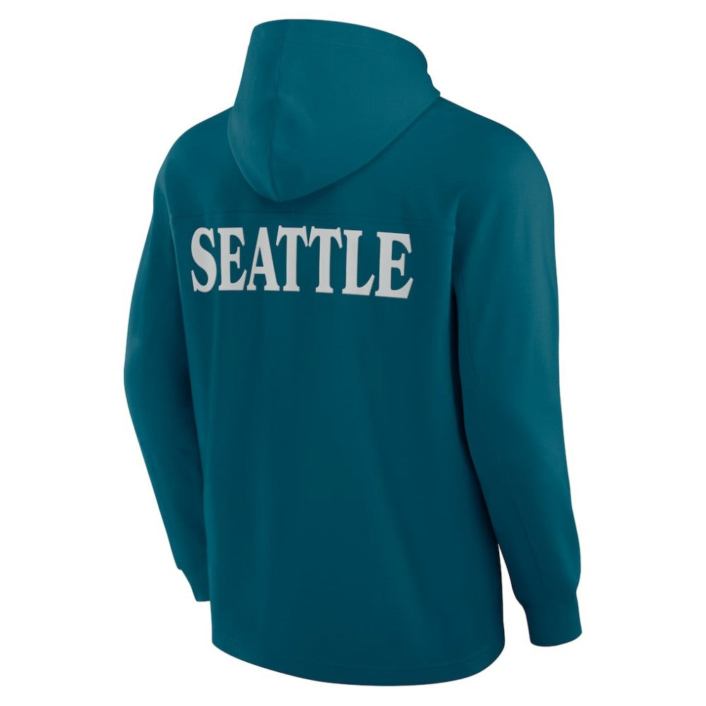 NHL Seattle Kraken Fanatics Elements Blaze Tri-Blend Long Sleeve Hoodie T-Shirt