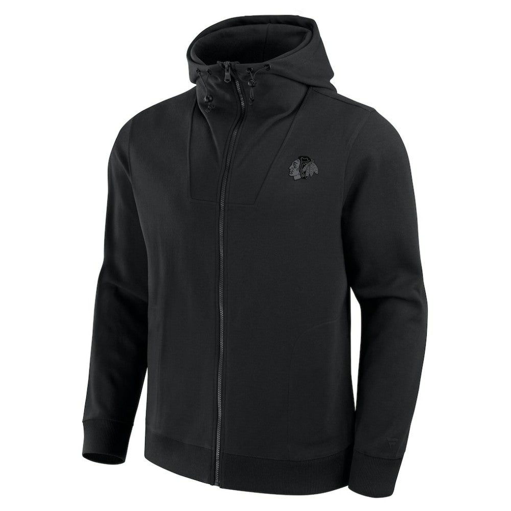 NHL Chicago Blackhawks Fanatics Elements Tonal Primary Tri-Blend Full-Zip Hoodie