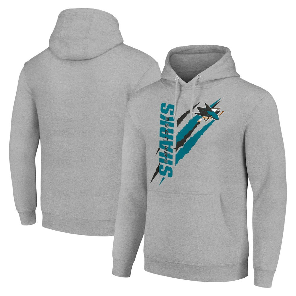 NHL San Jose Sharks Starter Color Scratch Fleece Pullover Hoodie